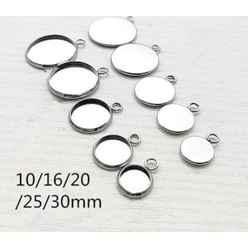 10x Blank Round Cabochon Base Tray Bezels Blank Setting For DIY Making Pendant