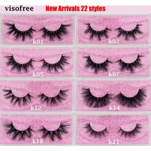 Visofree Eyelashes Mink Eyelashes Cruelty Free Handmade 3D Mink Lashes False Eyelashes Crisscross Thick Makeup Beauty Faux Cils