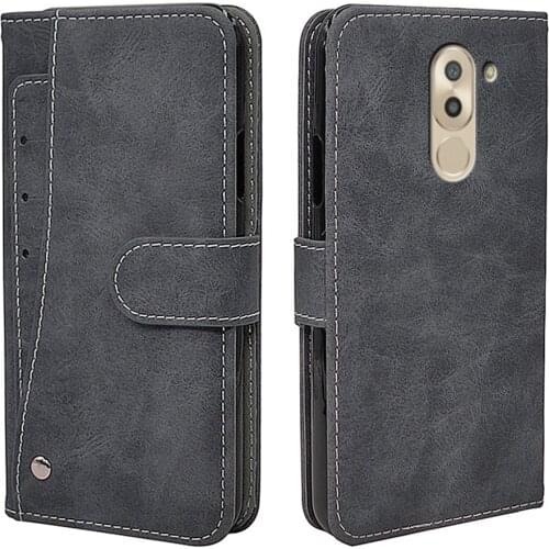 Luxury Vintage Case For Huawei GR5 2017 Mate 9 Lite Case Flip Leather TPU Wallet Cover For Honor 6X Cases With Card Holder