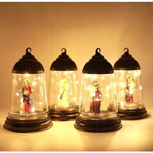 2021 New Wholesale Christmas Cone Lampshade Jesus Interior Decor Home Decoration Night Light Navidad Gift Ornaments
