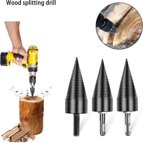 Firewood Drill Wood Splitting Drill Bit Wood Log Splitter Auger Splitting Screw Wood Breaker Tool 32/42/45mm Wholesale