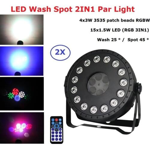 LED Par Lights 15X1.5W + 4X3W RGBW Par Light RGB Wash Disco Light DMX Controller Dj Effect For Small Party KTV Dj Lighting