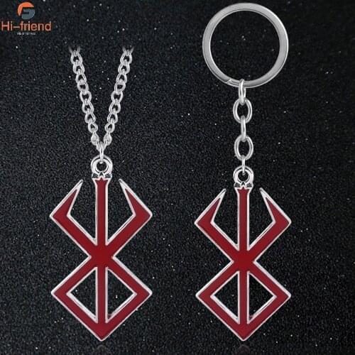 Japan PS4 Game Berserk Necklace Long Sword High Quality Metal Keychain Necklace for Women Man Party Gift Cosplay Prop