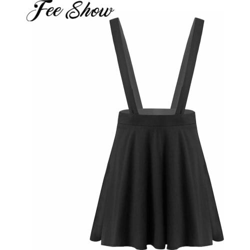 Girls Suspender Skirts Kids Solid Color Slight Elastic Waistband Adjustable Strap Skirt A-line Skirt Casual Children Clothing
