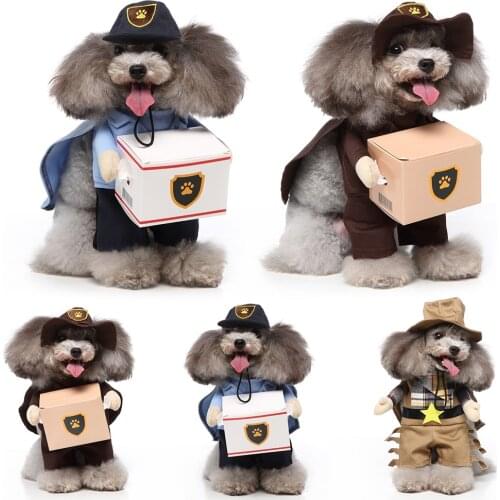 Funny Cat Clothes for Dogs Cosplay Costume Halloween Christmas Outfits Coat Caps Sets Bulldog Party Decorative Dress Dog Clothes