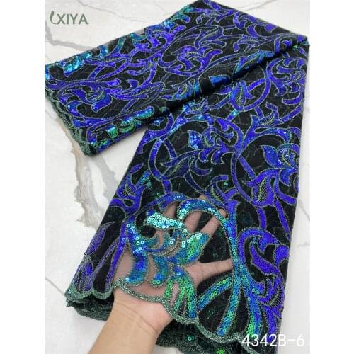 Green African Sequin Lace Fabric High Quality Nigerian French Tulle Lace Fabric Sequence Mesh Net Lace for Women Sewing APW4342B