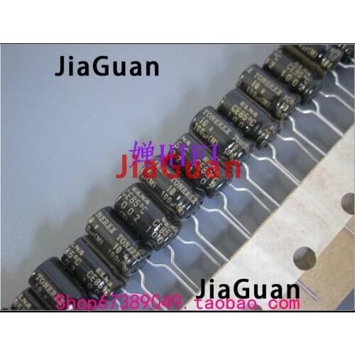 10PCS ELNA TONEREX 10V100UF 6X11MM ROB 100UF 10V tuner audio capacitor TONEREX 100uf/10v Black gold