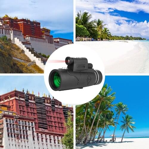 12X40 High Definition Night Vision Monocular Telescope ,Optional Tripod and Smartphone Holder for Bird Watching Camping Hiking