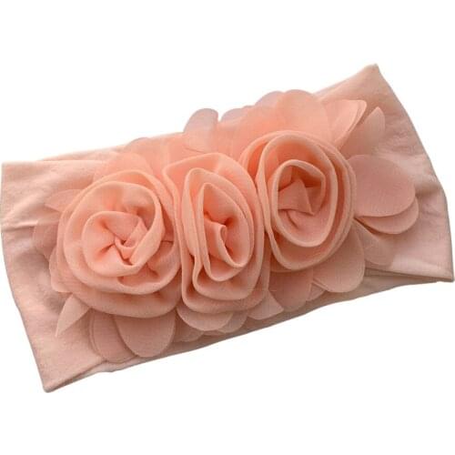 16pcs/lot Chiffon Flower Headwrap for Baby Girls Soft Wide Nylon Head Wraps Baby Hair Accessory