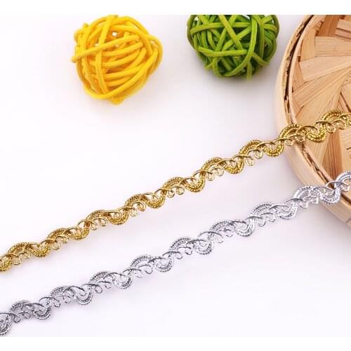2yards Gold and Silver Lace High Quality Clothing Sofa Curtain Home Textile DIY Sewing Accessories Trims Ribbon Lace