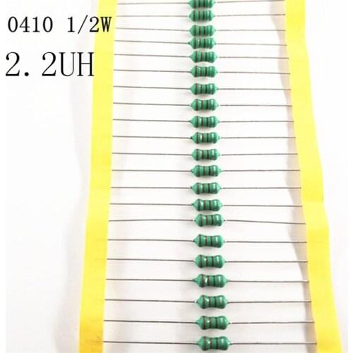 50pcs/lot 1/2W Chromatic ring inductor DIP 0410 2.2UH AL0410-2R2 0.5W inductance
