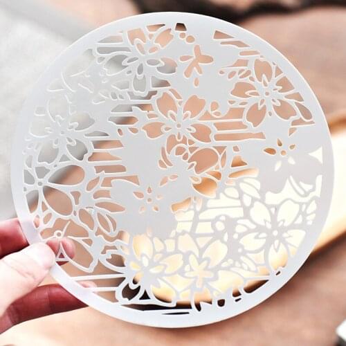 9pcs creative botanical flower round painting template ruler handbook plan this diy album drawing ruler