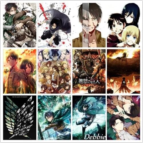 Diamond Embroidery 5D DIY Handmade Mosaic Art Kits Attack On Titan Anime Diamond Painting Cross Stitch Home Decoration Gift