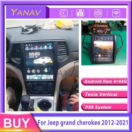 12.1" Android 2din Car radio receiver For jeep grand cherokee 2012-2021 tesla GPS navi multimedia player head unit tape recorder