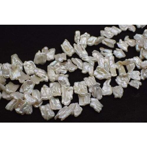 Loose beads white keshi baroque freshwater pearl 8-13mm 14" for DIY jewelry making FPPJ wholesale beads nature