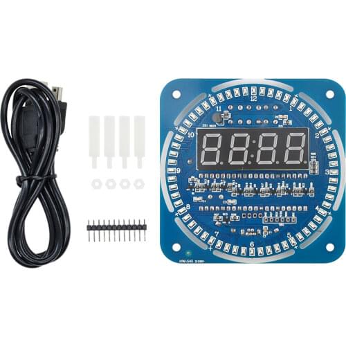 DIY DS1302 Digital LED Tube Display DS1302 Rotating LED Time Clock Alarm Temperature Module Diy Kit Mini USB 5V 3V For Arduino
