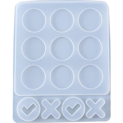 DIY OX Chessboard Crystal Epoxy Resin Mold Nostalgic Fun XO Board Game Making Mold Handmade Tictactoe Board Casting Mould