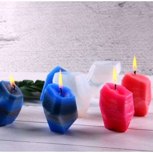 Gem Diamonds Candle Resin Soap Molds DIY Aroma Plaster Crafts Mould Geometric Stone Shape Candle Silicone Mold