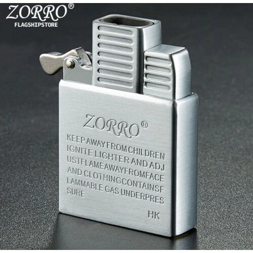 ZORRO Original Dual Fire Torch Lighter Gas Kerosene Jet Windproof Cigar Lighter Flint Movement Inflatable Lighter Liner DIY Tool