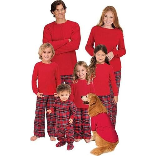 New Year 2 Piece Christmas Mommy and Me Clothes Family Matching Baby Romper Xmas Pajamas Mother Father Kids Sleepwear Outfits