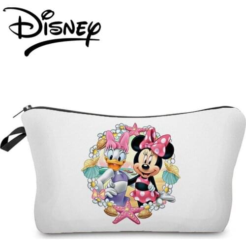 Disney Donald Duck Mickey Mouse Cosmetic Bag Starfish Mini Makeup Bag Fashion Eco Reusable Storage Bag Cartoon Child Coin Purse
