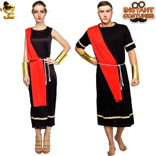 Womens&Mens Caesar Toga Costume Fancy Dress Halloween Party Costume Prince Caesar Costume
