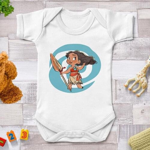 Kawaii Baby Rompers Newborn Jumpsuits Harajuku Disney Princess Cute Cartoon Printed Baby Girl Bodysuits Infant Clothes