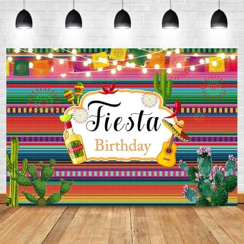 Mocsicka Day of the Dead Fiesta Backdrop Mexican Fiesta Theme Photography Background Cactus Guitar Party Banner Photo Backdrops