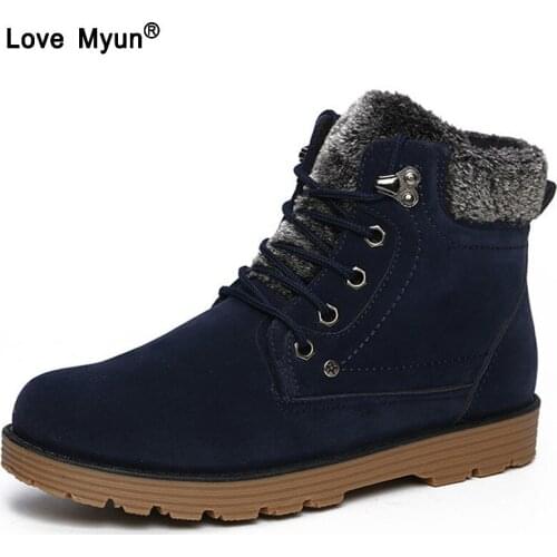 Hot Plush Snow Cotton menshoes Autumn Winter Lace-up Style Brand Fashion Trend Flock Short mens Ankle Martin Bootsdgy67