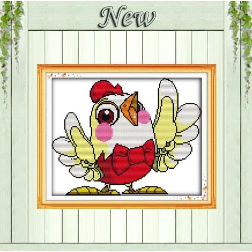 Loud singing animals cock chicken paintings counted printed on canvas DMC 11CT 14CT kits Cross Stitch embroidery needlework Sets