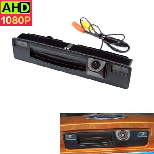 Night Vision Waterproof CCD Car Rear View Camera For Ford Focus 2015~2017 Trunk Handle Switch Dynamic Trajectory Camera