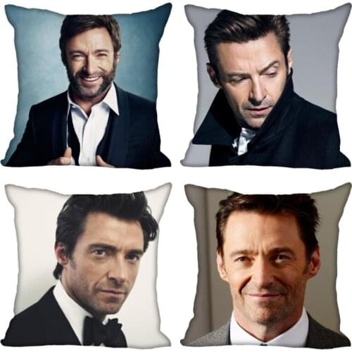 New Hugh Jackman Pillow Cover Bedroom Home Office Decorative Pillowcase Square Zipper Pillow Cases 45X45CM Satin Soft No Fade
