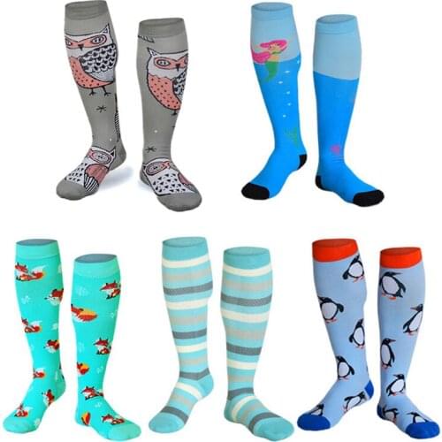 Original Innovation Weird Compression Socks Men Women Cartoon Animal Fox Flamingo Korean style Nylon Sports Socks Halloween Gift