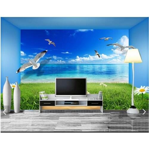 Custom 3d photo wallpaper 3d wall murals wallpaper 3 d stereo space modern setting wall the sea scenery wall papers home decor