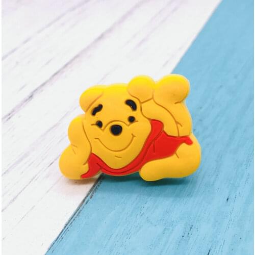 Children Room Safety Drawer Handles Soft Rubber Cartoon Bear Dresser Knob Kid Wardrobe Handles Cute Closet Cabinet Pulls Knob