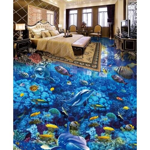 3d flooring self adhesive seabed wallpaper murals for living room Bedroom bathroom pool PVC waterproof 3d flooring
