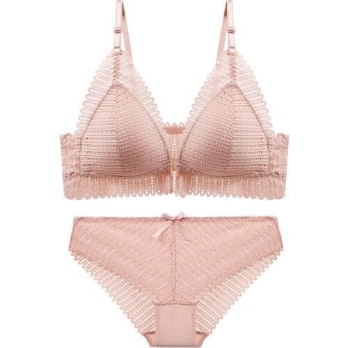 Sexy Lace bra sets Wireless Front Closure Bras Womens underwear Lingerie Comfort Push Up Bra Adjusted Backless Bralette tops