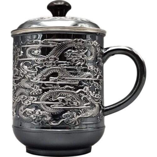 Pure Silver Mug, Handmade Silver Cup, Foot Silver 999 Teapot, Retro Silver, Health Care, High Grade Tea Set, Silver Water Cup