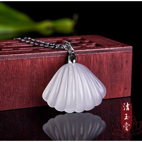 Natural Jade Agate Inlaid Shell Luck Bead Pendant Earrings Charm Jewellery Fashion Accessories Hand-Carved Woman Amulet Gifts