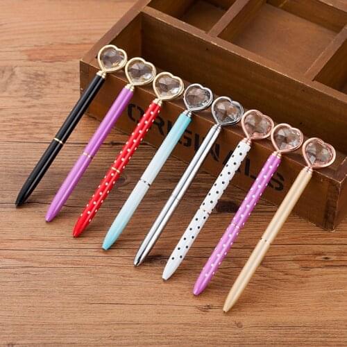 20 Pcs/ Lot Metal Ballpoint Pen Love BallPens Gift Ballpoit Pens School Supplies Boligrafos Korean Stationery