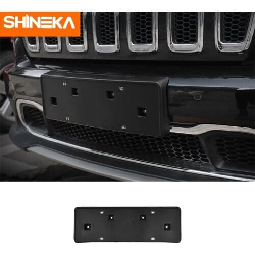 SHINEKA License Plate Bracket For Jeep Cherokee ABS Car Front License Plate Holder Cover Accessories For Jeep Cherokee 2014-2018