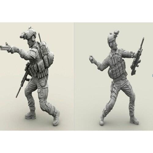 1:35 Ratio Die-cast Resin Special Forces Soldiers 2Figures Need To Be Assembled And Colored By Themselves