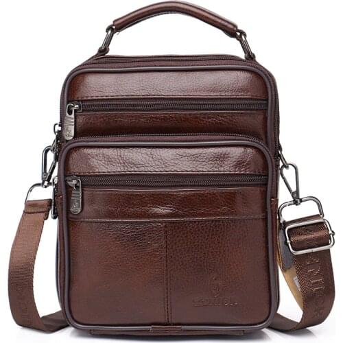 ZZNICK Quality Leather Male Casual Shoulder Messenger bag Cowhide Fashion Cross-body Bag ToteSatchel bag Flap 2020 New