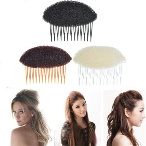 Bun Maker Braid Tool Hair Styler Volume Bouffant Beehive Shaper Roller Bumpits Bump Foam On Clear Comb Hair Accessories
