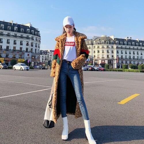 High Quality Loose Overcoat Fashion Patchwork Leopard Rabbit Faux Fur Coat Women Thick Warm Winter Coats Casual Long Fur Jacket