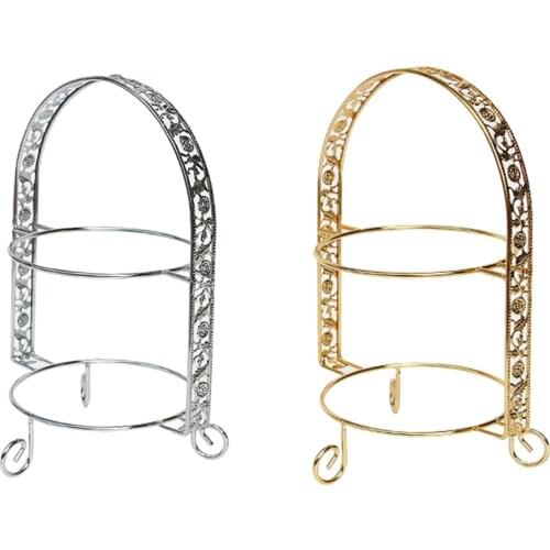 Iron Double Layer Cupcake Platter Display Cake Tray Stand Plate Food Server Rack for Event Party Holiday Wedding Bakeware