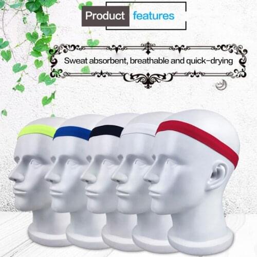 Sweatband Sports Gym Headband Anti-Slip Women Men Breathable Basketball Fitness Yoga Volleyball Cycling Hair Band