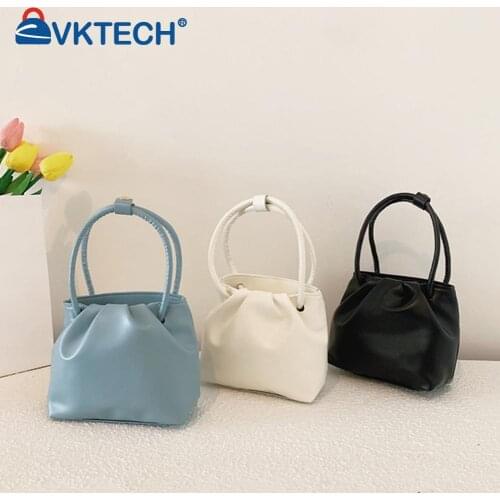 Fashion Casual Bag Pleated Shoulder Crossbody Women PU Solid Color Handbag Purse Small Purse Vacation Travel Handbag