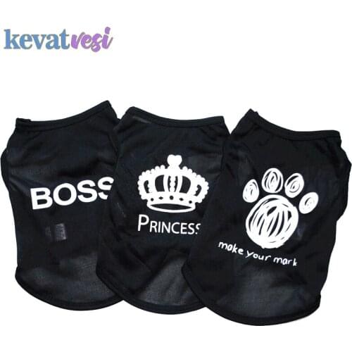 Princesses Print Pets Dog Vest Cool Dogs Clothes Breathable Costumes Dog Clothes For Small Dogs I LOVE MY MOMMY Daddy Dog Shirt