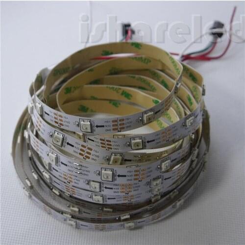 1/2/3/4/5m 5V SK6812 WS2812B 30LEDs/m WHITE 30 LEDs/m BLACK SMD 5050 RGB Dream addressable Color Pixel LED Strip Light IP20 NP